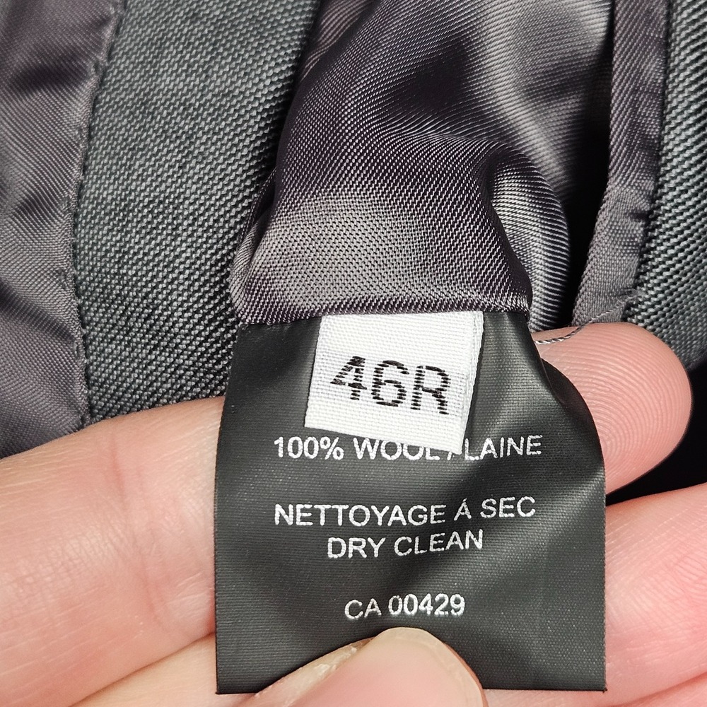 Peter Millar Blazer Mens 46R Gray Wool Two Button Formal Vented Suit Jacket - Picture 5 of 13